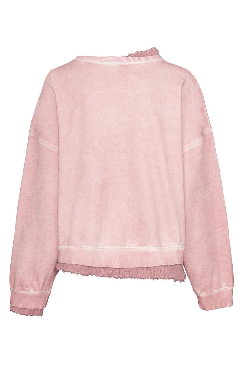Sweater asymetric in rosa secco