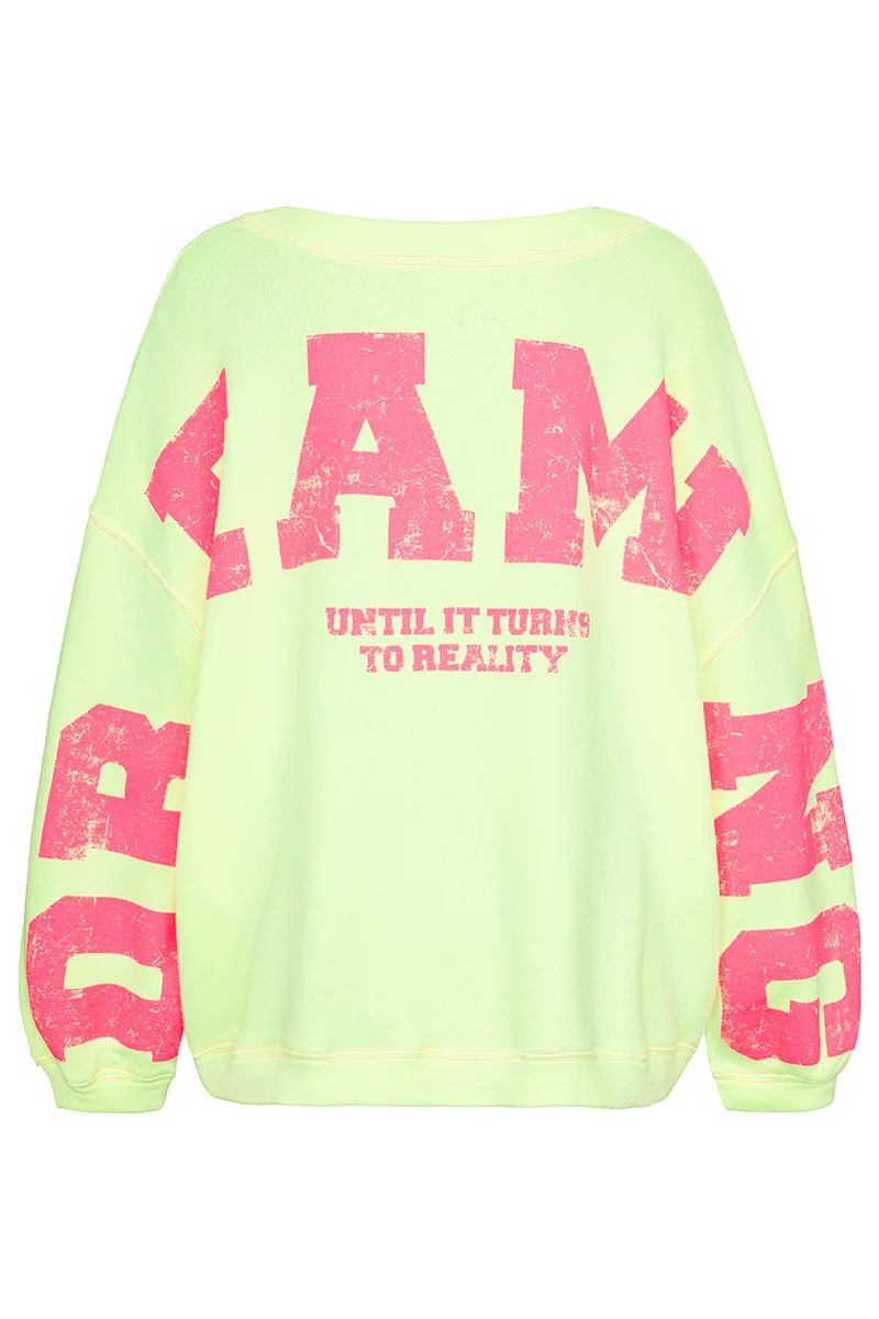 Sweater Dreaming in neon yellow