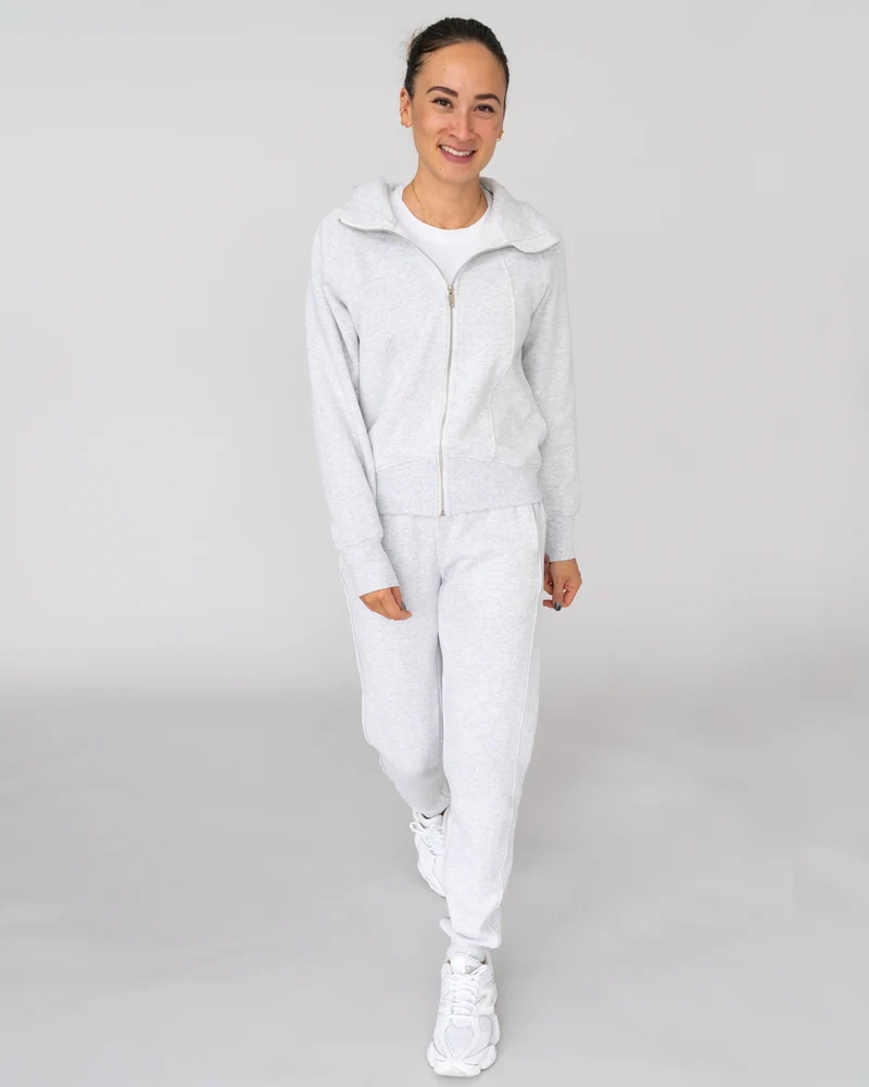 Cotton Cropped Zip Jacke