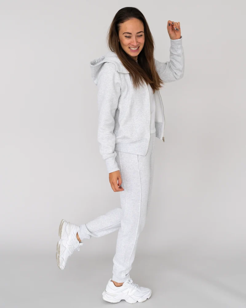 Cotton Cropped Zip Jacke