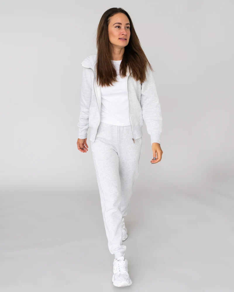 Cotton Cropped Zip Jacke