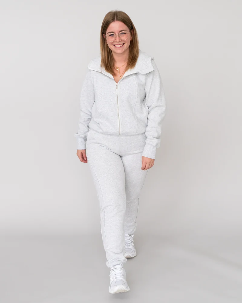Cotton Cropped Zip Jacke