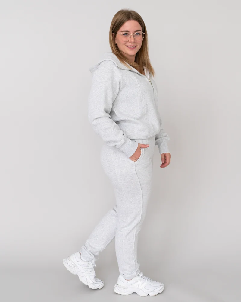 Cotton Cropped Zip Jacke