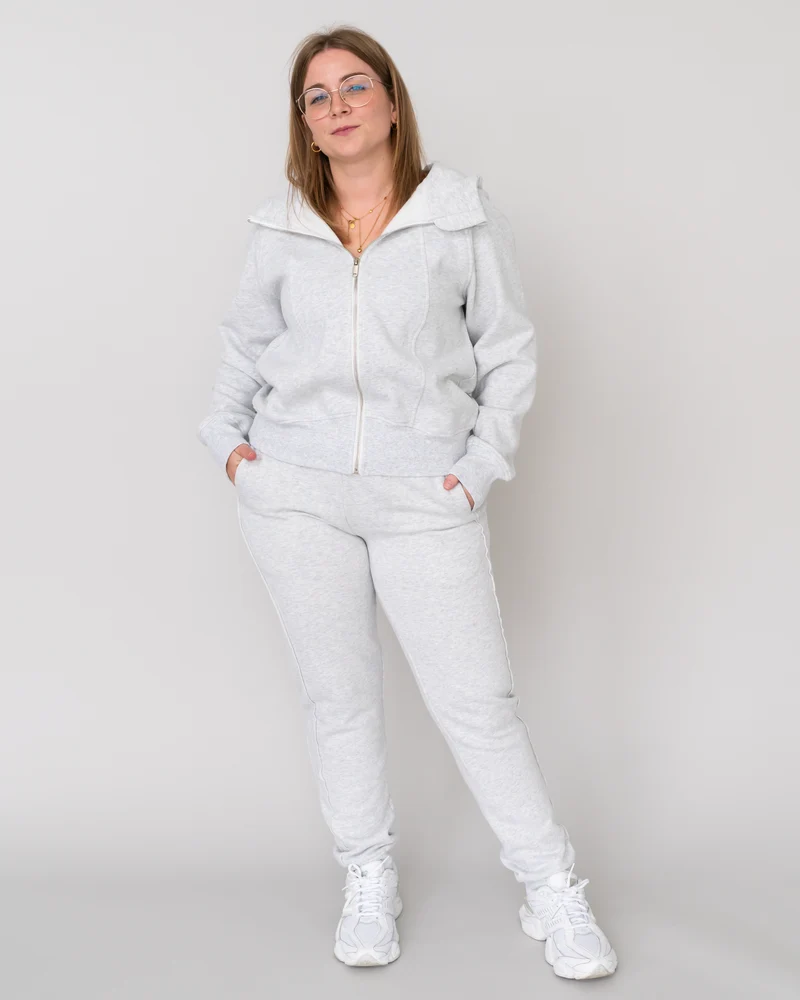 Cotton Cropped Zip Jacke