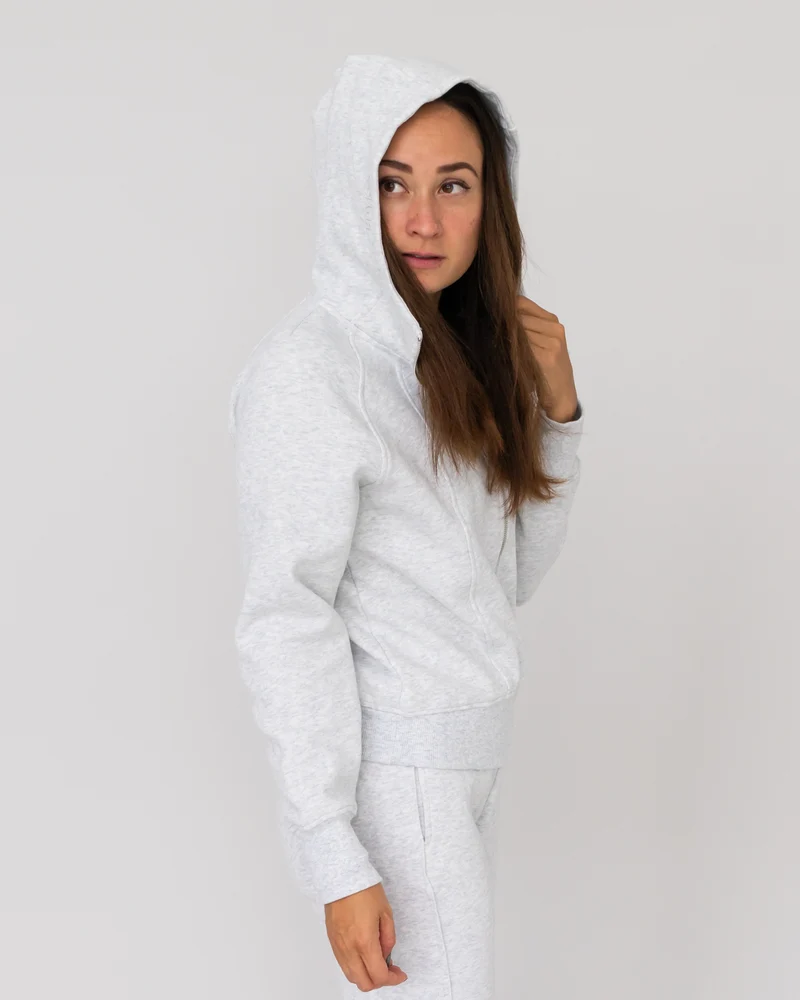 Cotton Cropped Zip Jacke
