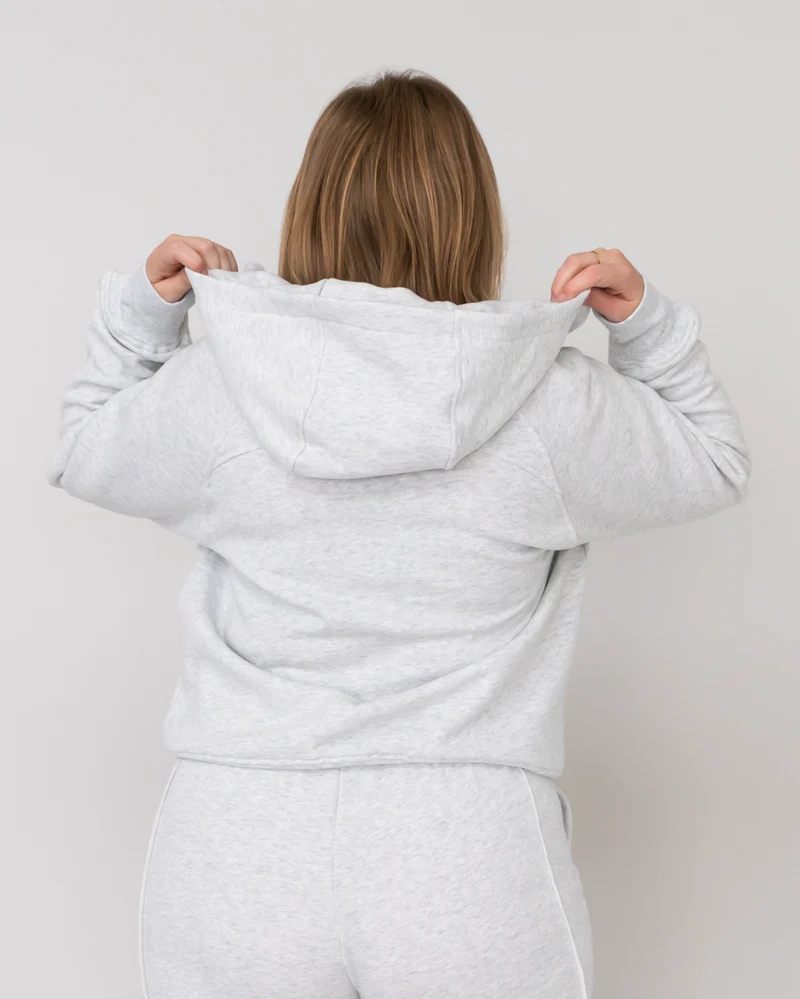 Cotton Cropped Zip Jacke