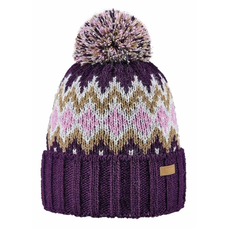 ARECO Unisex Pudelmütze Norweger Karo 7829 Bommelmütze Wintermütze