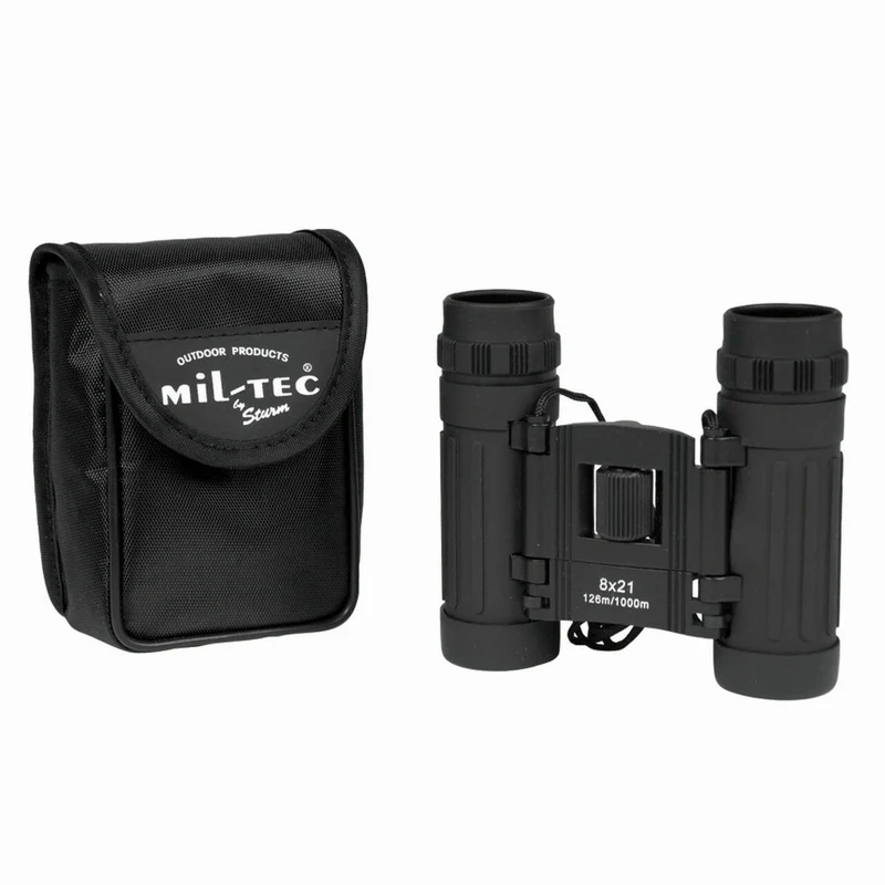 MIL-TEC® Fernglas 8x21 faltbar schwarz Binocular