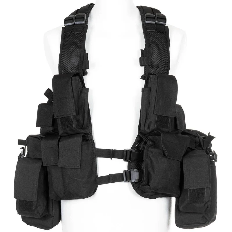 MFH® Tactical Weste div. Taschen schwarz Einsatzweste