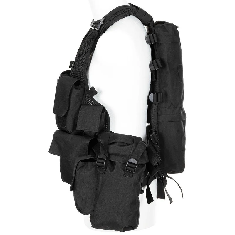 MFH® Tactical Weste div. Taschen schwarz Einsatzweste