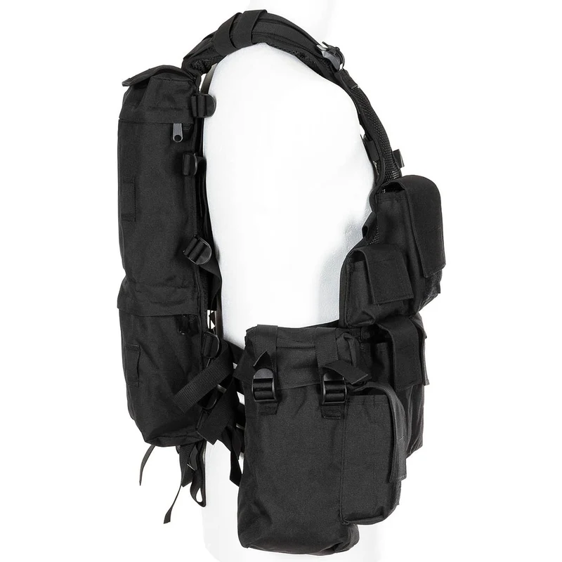 MFH® Tactical Weste div. Taschen schwarz Einsatzweste