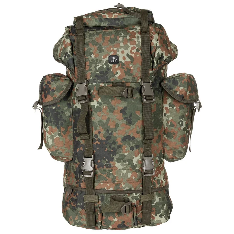 MFH® BW Kampfrucksack flecktarn 65 Liter Rucksack m. Alu-Aussteifung
