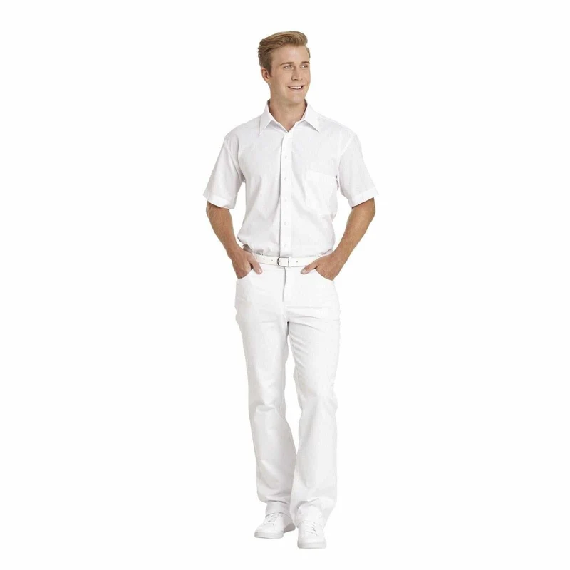 LEIBER Herrenhemd 12/1238 1/2 Arm Hemd weiß Kurzarmhemd Medizin Gastro Pflege