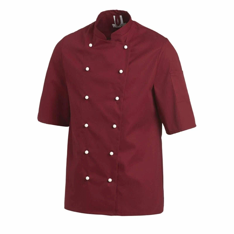 LEIBER Kochjacke 12/1094 Damen & Herren Kochjacke halbarm Jacke bordeaux 1/2 Arm