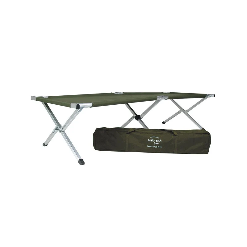 MIL-TEC® Feldbett US Typ Alu 190x65cm oliv m.Tasche