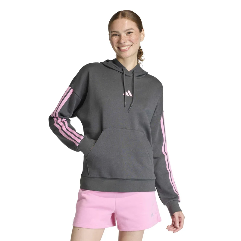 ESSENTIALS Fleece-Hoodie mit 3-Streifen Branding