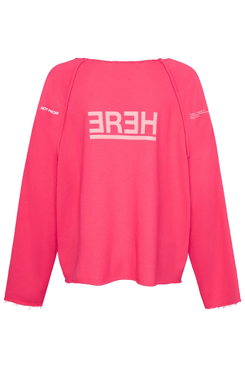 Sweater not from here in bright rose