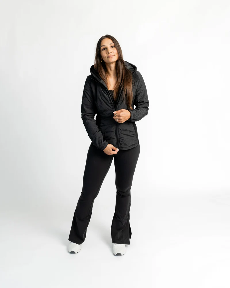 Double Zip Light Puffer Jacke (mit abnehmbarer Kapuze)