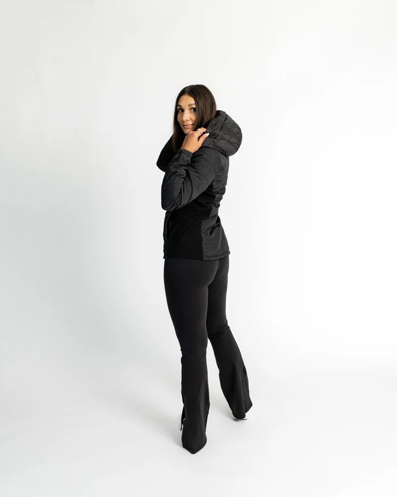 Double Zip Light Puffer Jacke (mit abnehmbarer Kapuze)