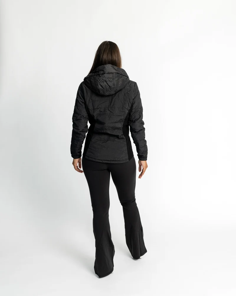 Double Zip Light Puffer Jacke (mit abnehmbarer Kapuze)