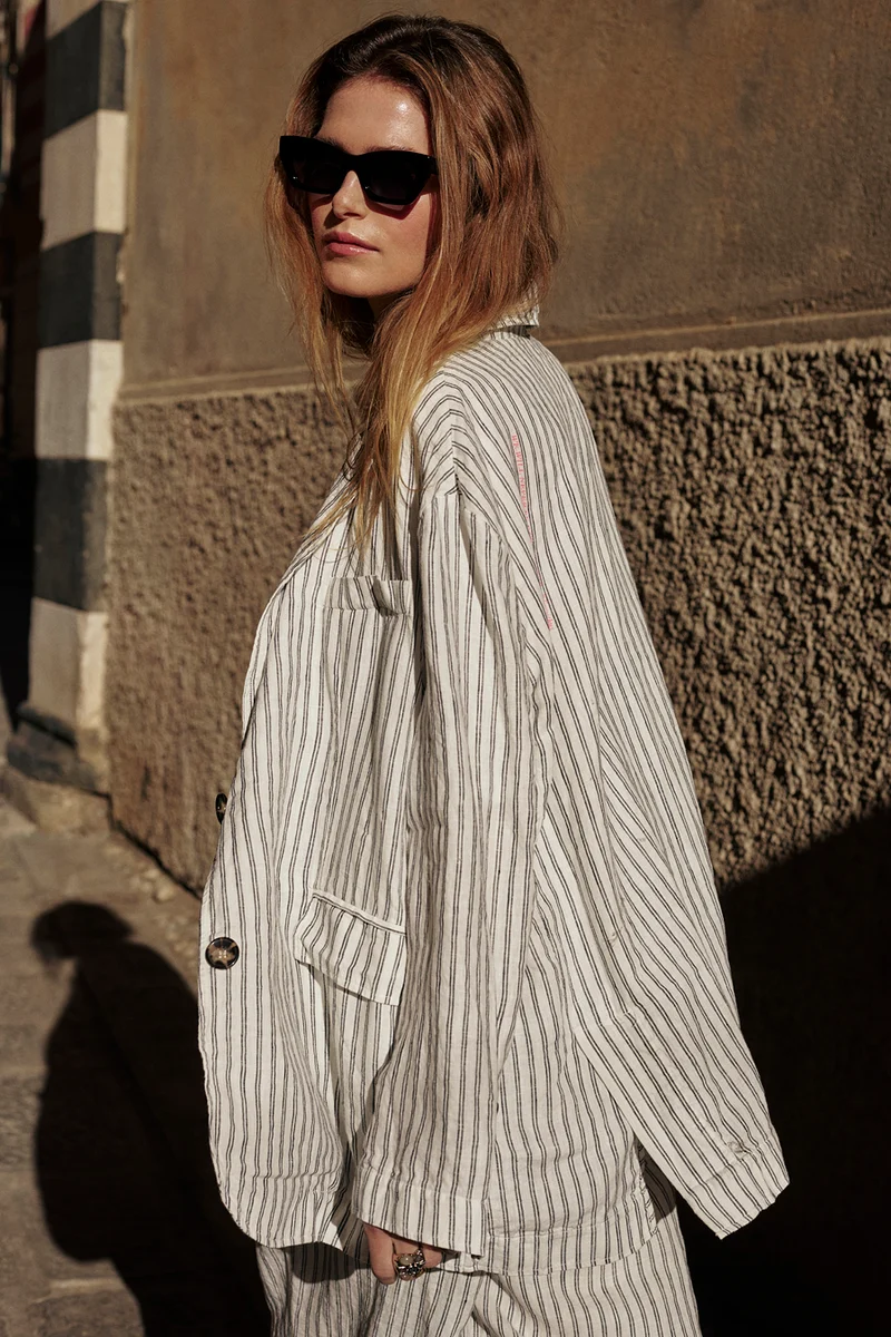 Jacke stripe in white