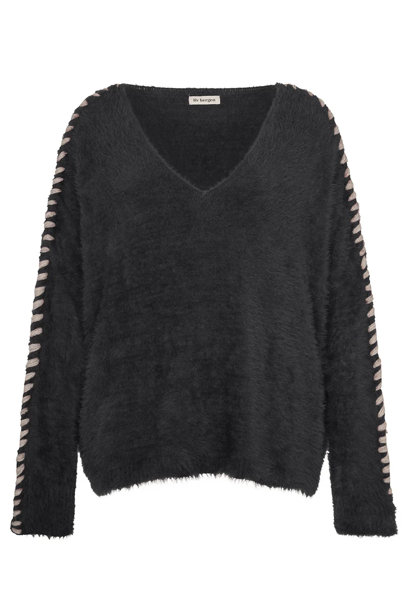 Sweater handstitched in black