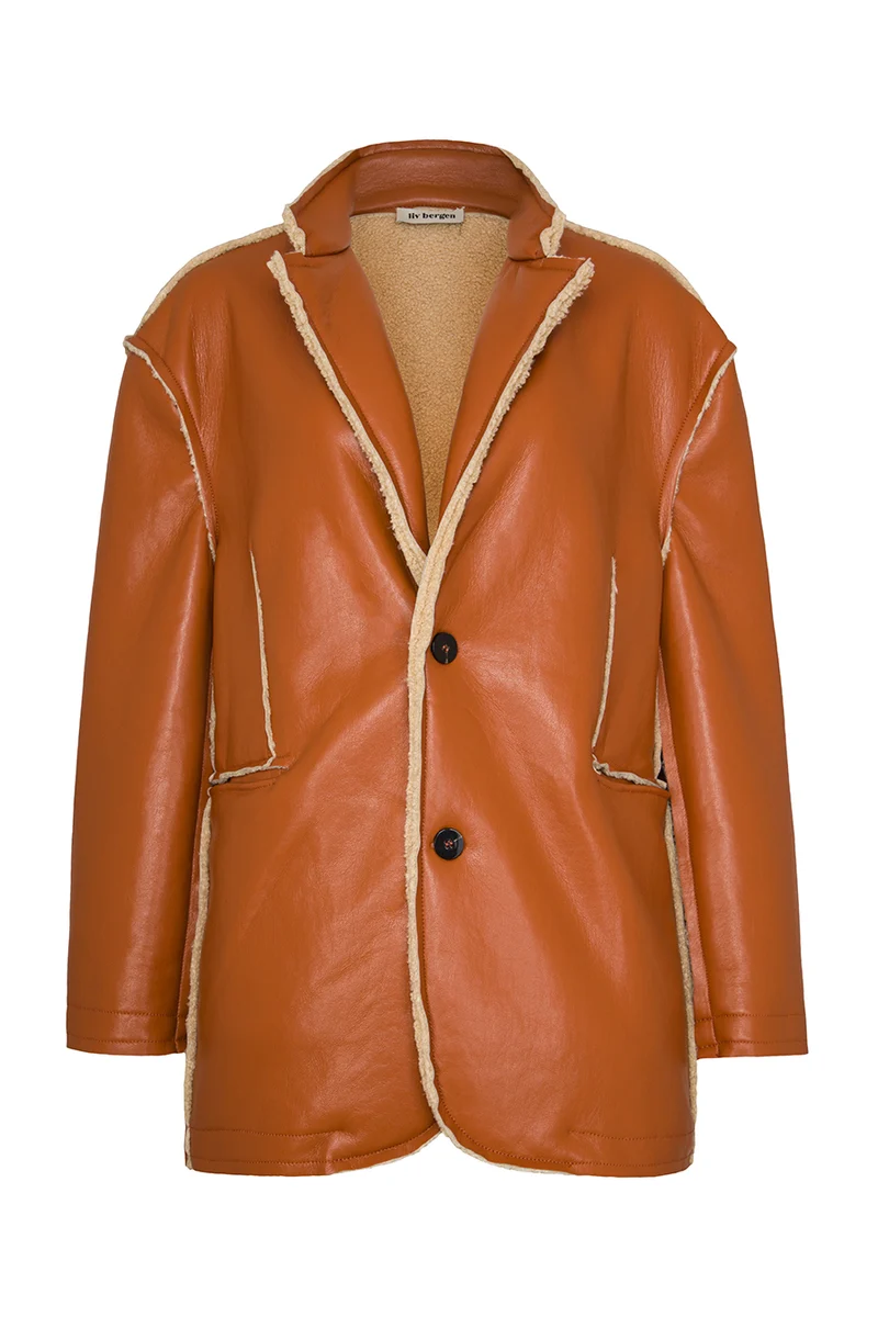 Jacke teddy in cognac