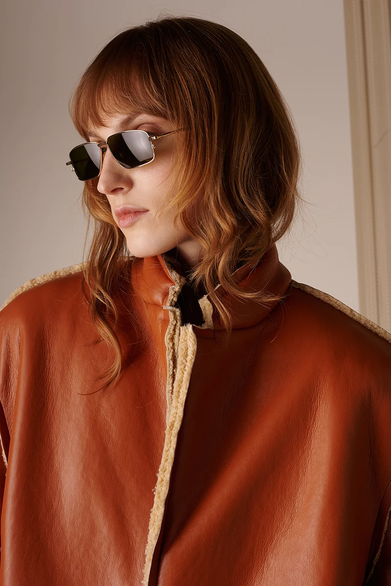 Jacke teddy in cognac