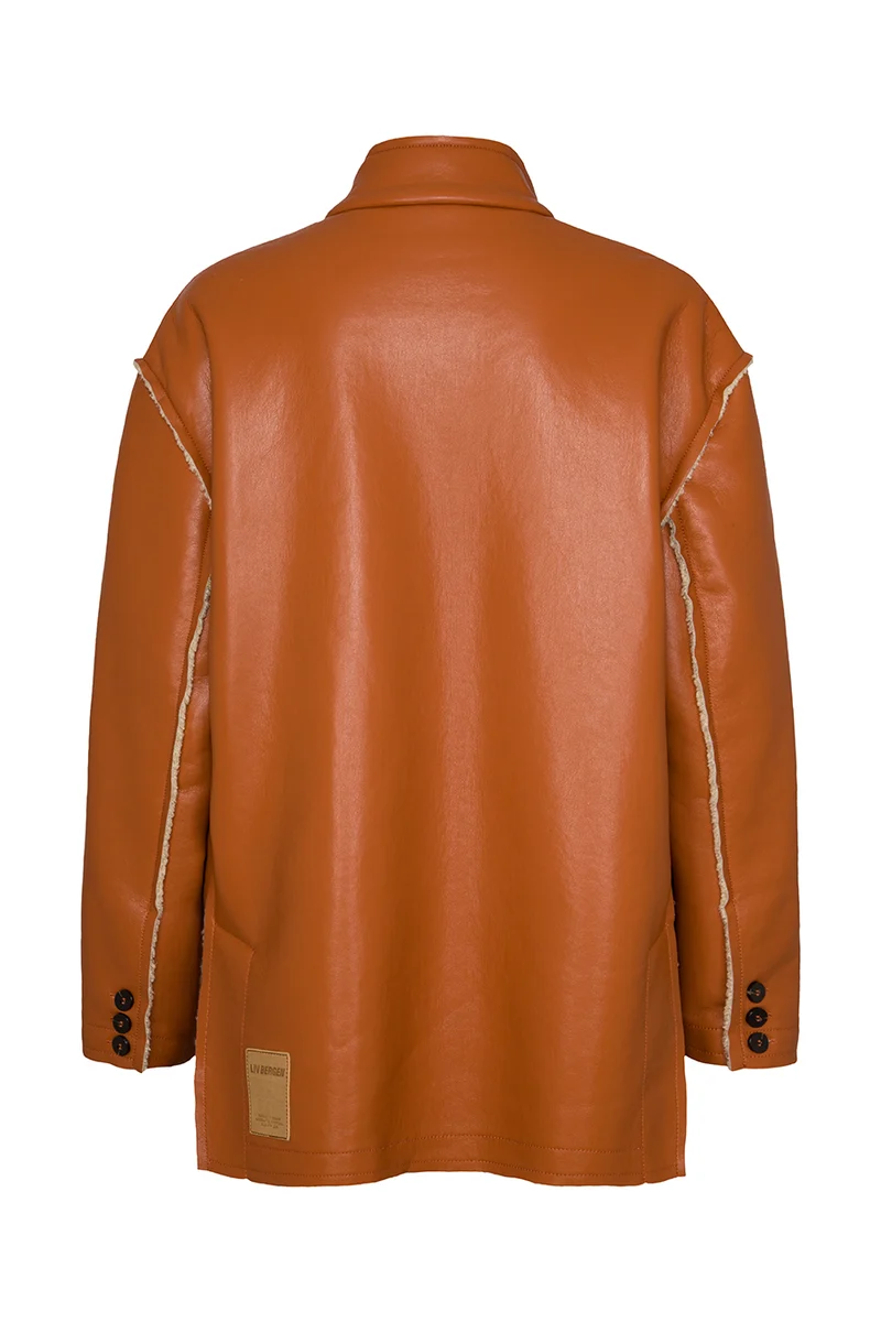 Jacke teddy in cognac