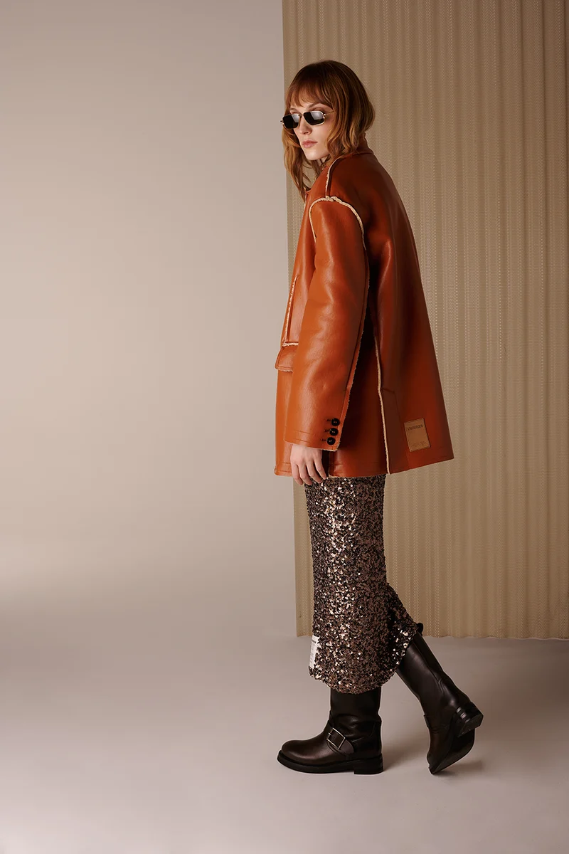 Jacke teddy in cognac