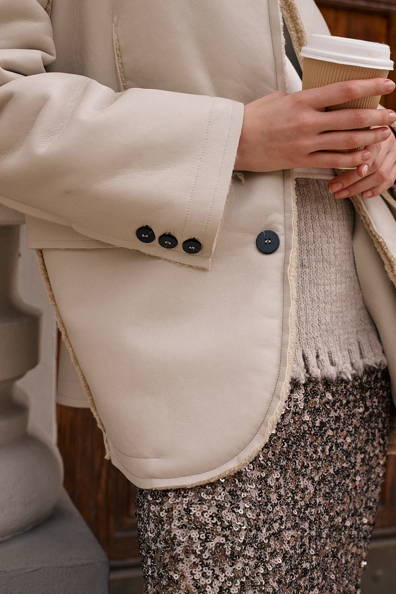Jacke teddy in cognac