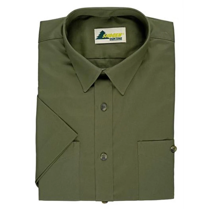 SKOGEN® Herren Hemd BASIC 1/2 Arm oliv Forst- Jagdhemd