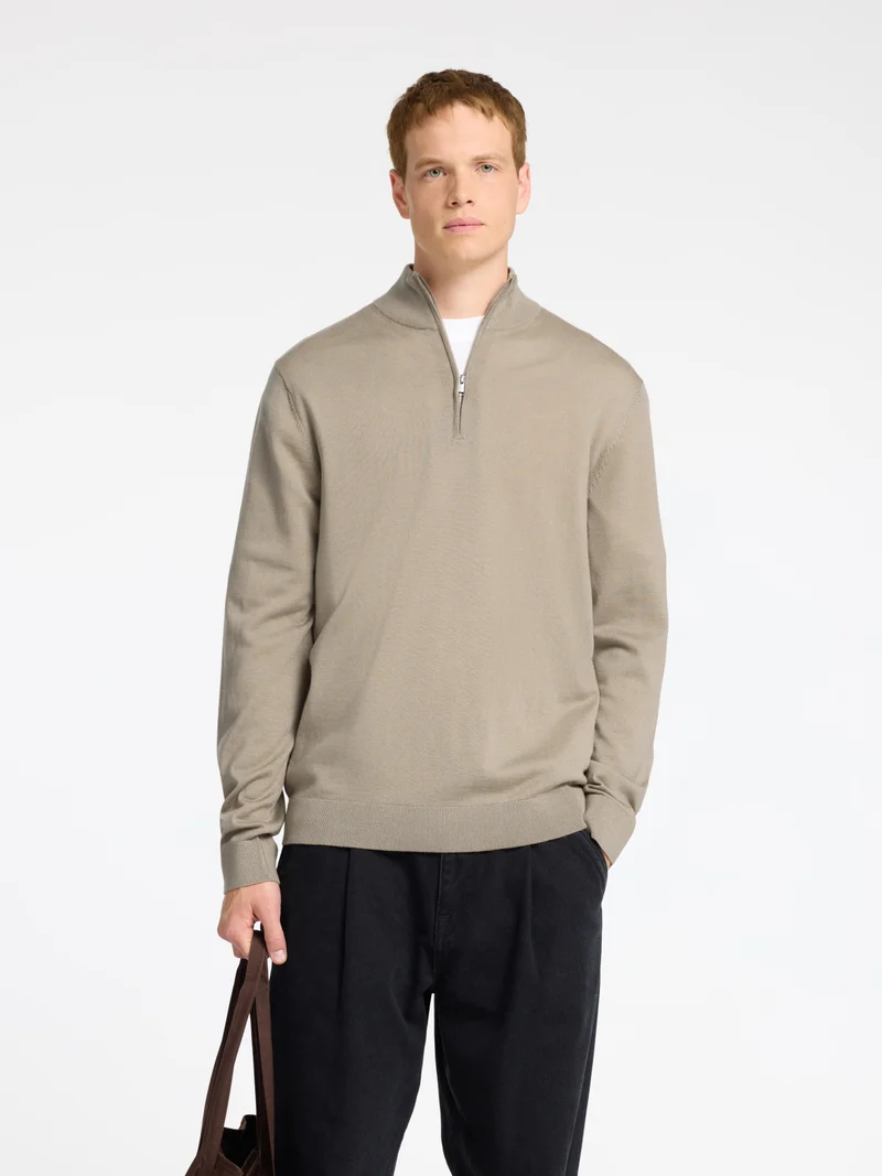 SLMTRAY Merinowoll Half-Zip Pullover