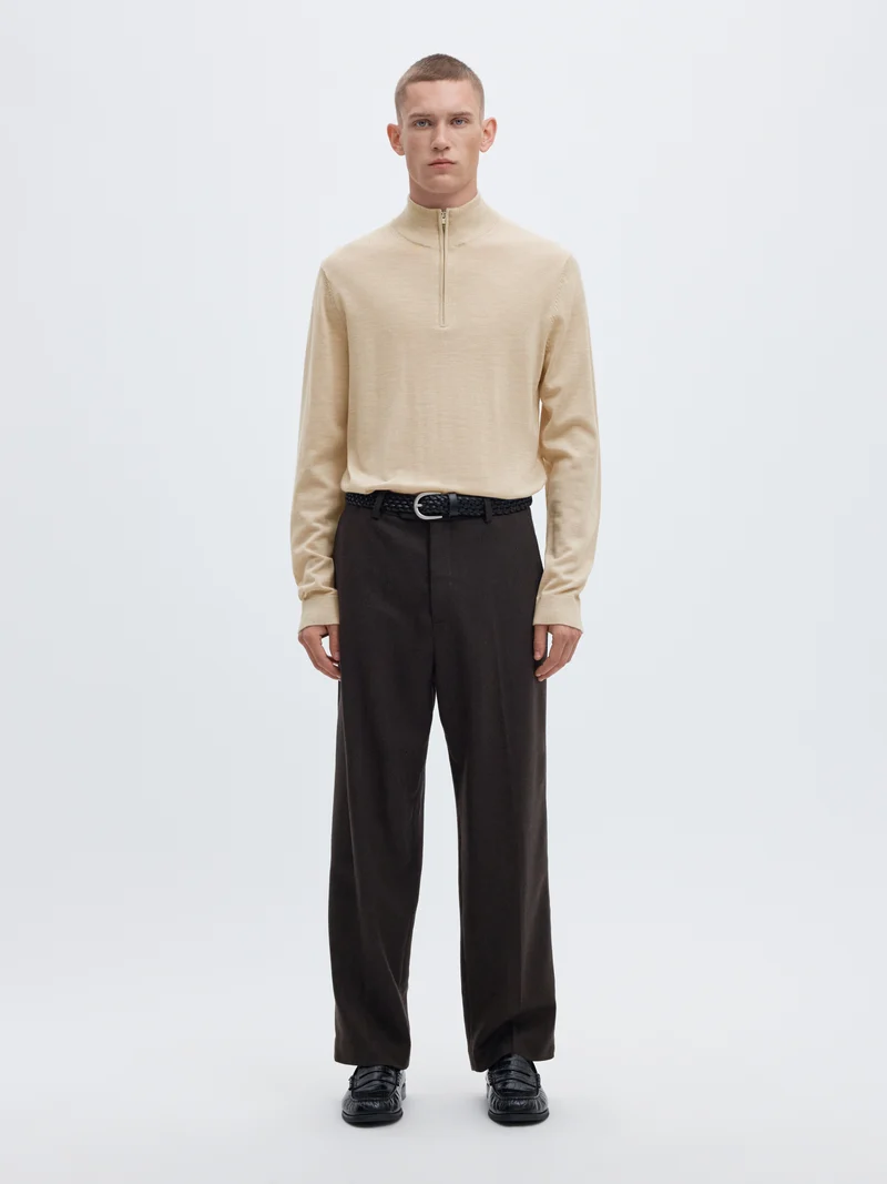 SLMTRAY Merinowoll Half-Zip Pullover