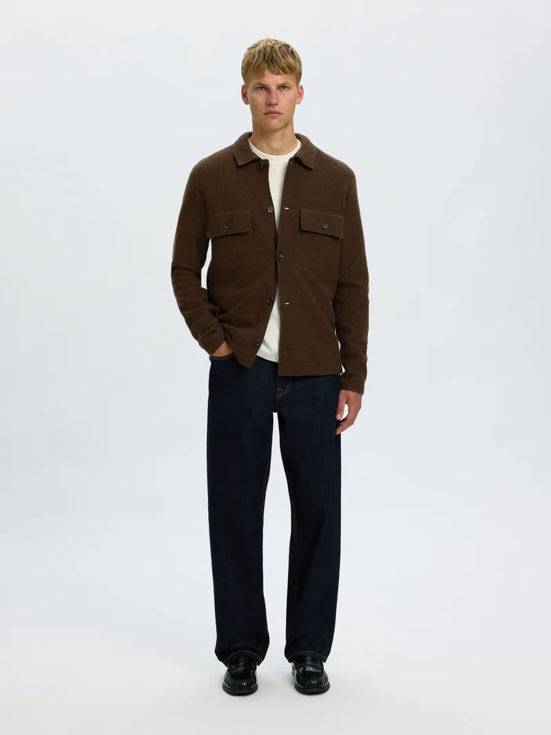 SLMNEALY Wollstrickjacke im Workwear-Design