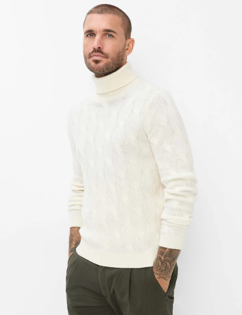 BRIAN Rollkragenpullover im Wollmix