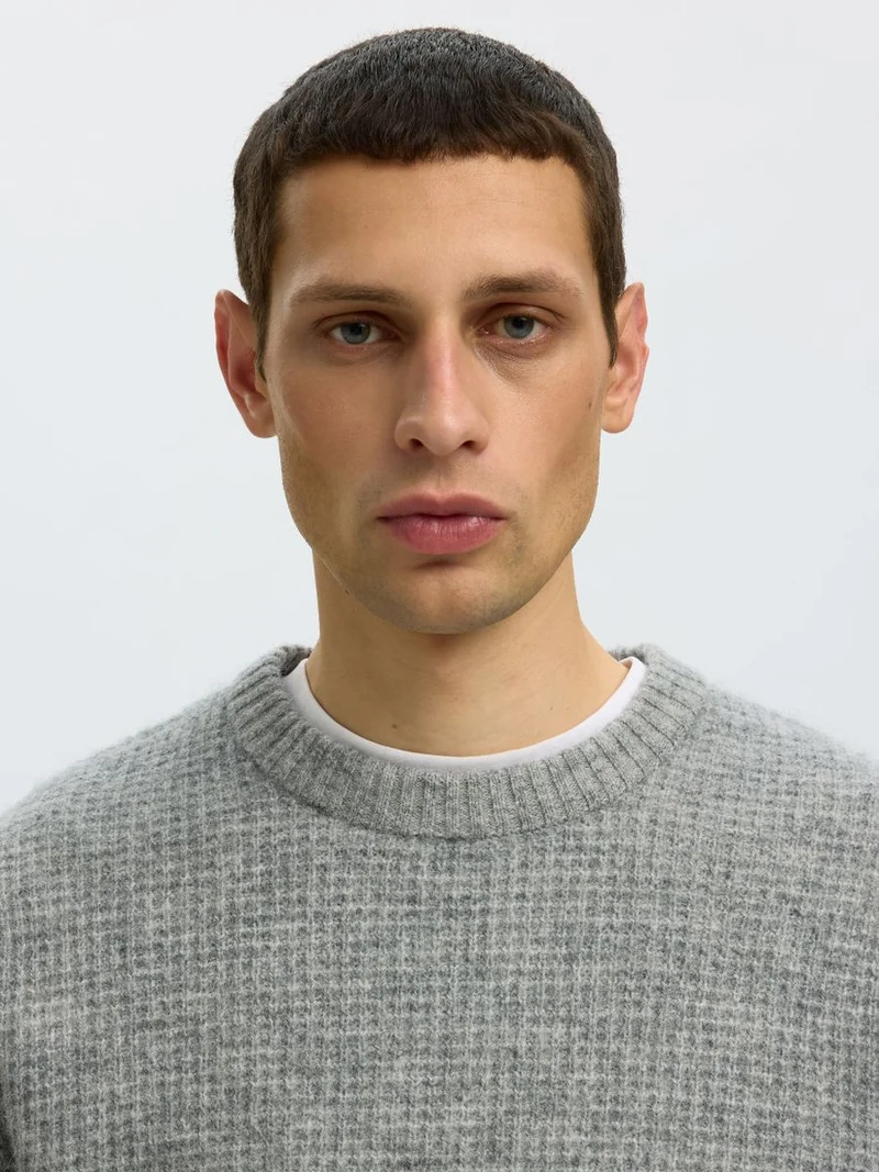 SLMRAI LS KNIT WAFFLE CREW NECK