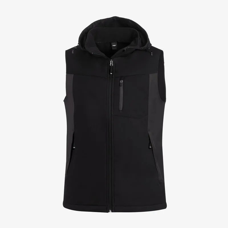 FHB Softshellweste 79110 JUSTUS schwarz/schwarz Herren Arbeitsweste Weste