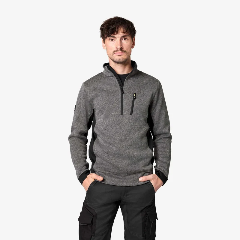 FHB Strick-Fleece Troyer 79597 PATRICK anthrazit schwarz Troyer Arbeitspullover