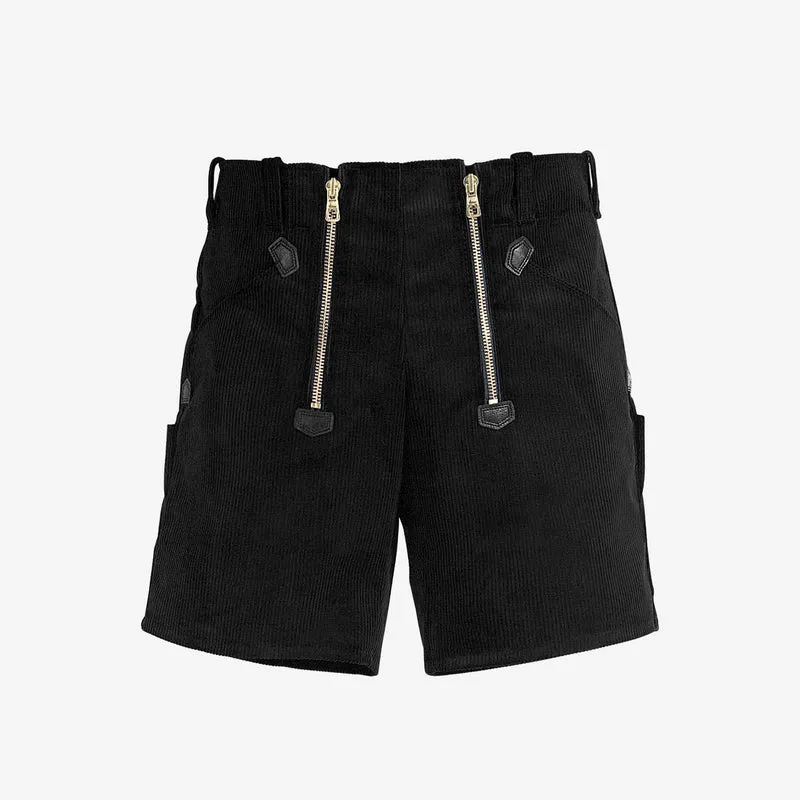 FHB Zunft-Shorts 20033 HANS Genuacord Feincord Zunfthose Sommerhose schwarz