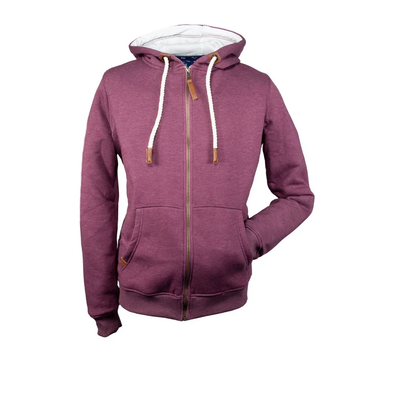 BRIGG Herren RV HOODIE MEN melange rot meliert Kapuzenjacke Sweater