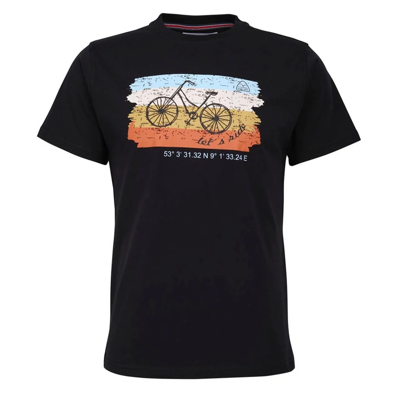 BRIGG Herren T-Shirt TRAVELBIKE schwarz Printshirt