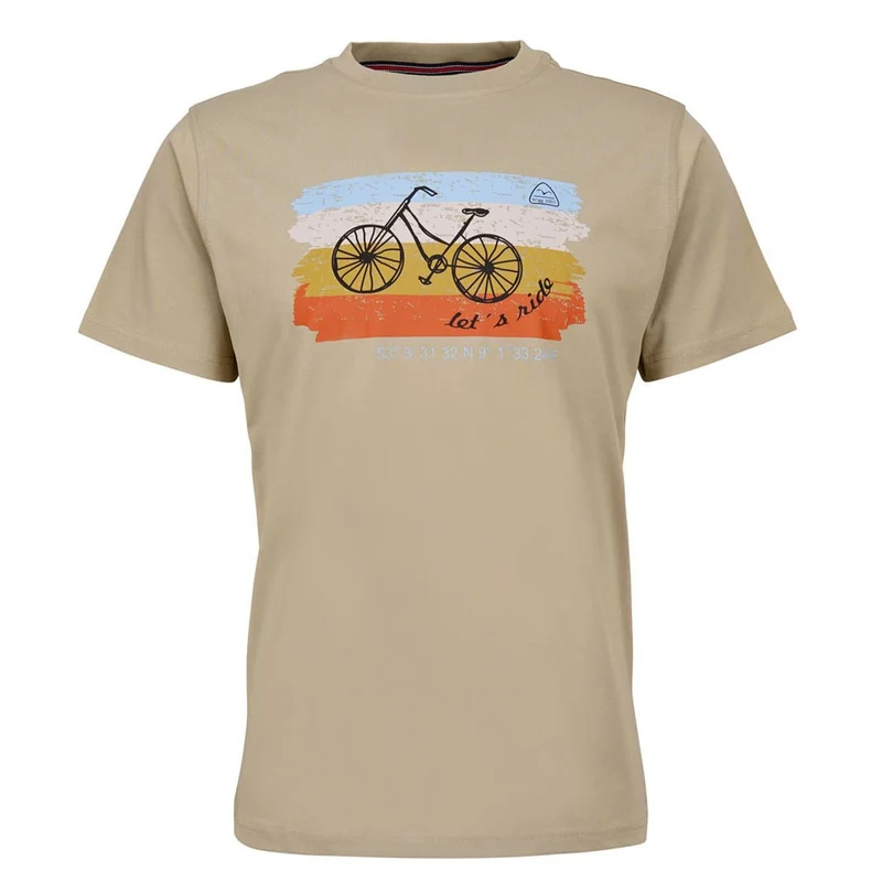 BRIGG Herren T-Shirt TRAVELBIKE schlamm Printshirt