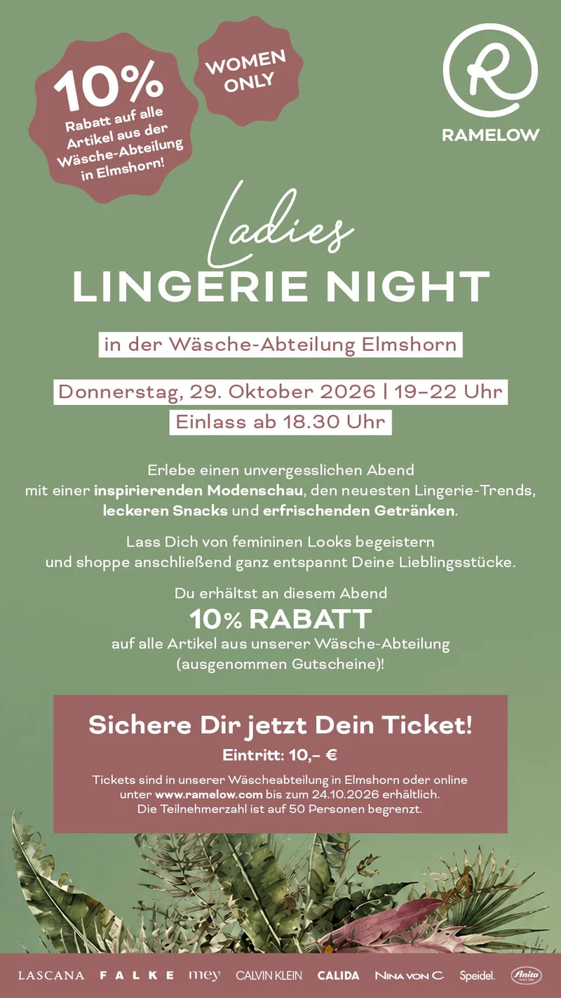 Eintrittskarte Lingerie Night in Elmshorn am 29.10.2026