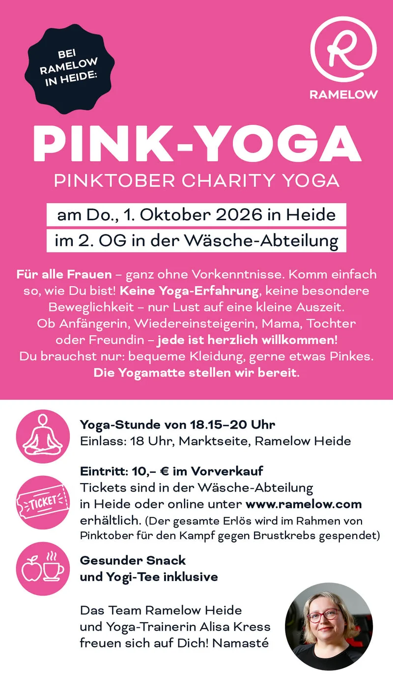 Eintrittskarte Pink-Yoga in Heide am 01.10.2026