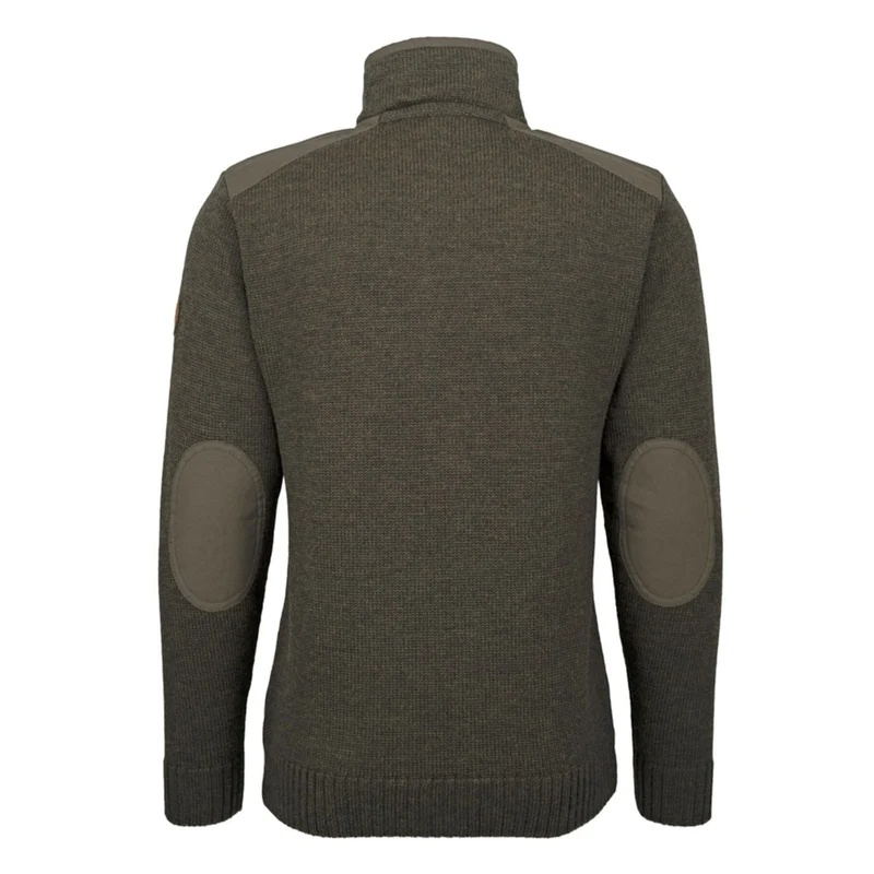HUBERTUS Herren Troyer | Besatz OS 1200 oliv/braun Pullover