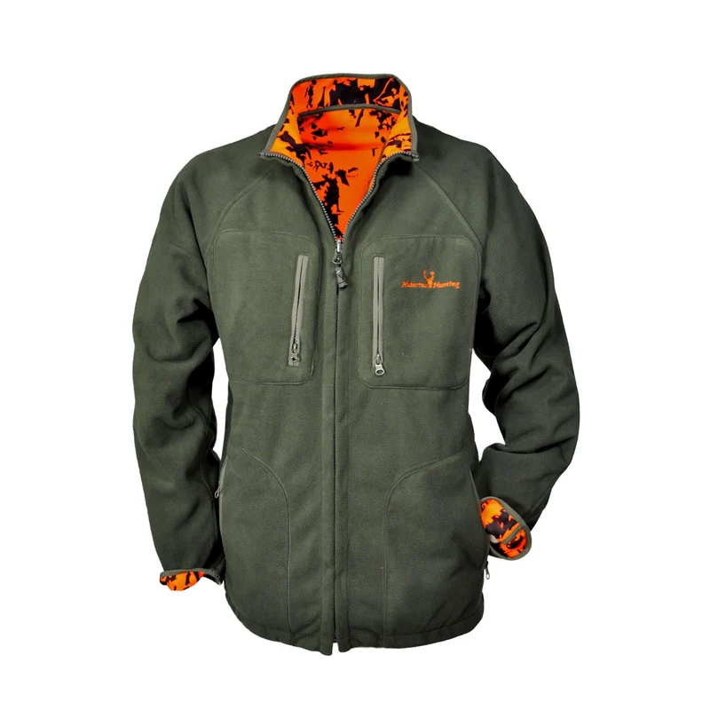 HUBERTUS Herren Warn-Wende-Fleecejacke PIRSCH oliv/orange Jagdjacke