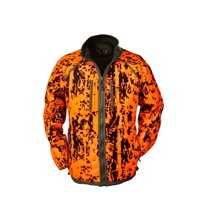 HUBERTUS Herren Warn-Wende-Fleecejacke PIRSCH oliv/orange Jagdjacke