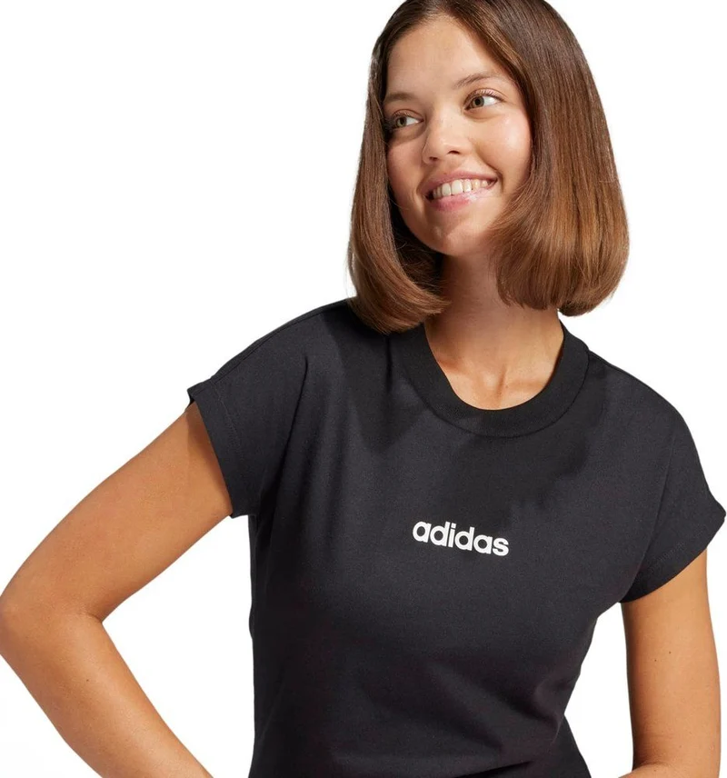 ADIDAS Damen Shirt Essentials Linear Cotton