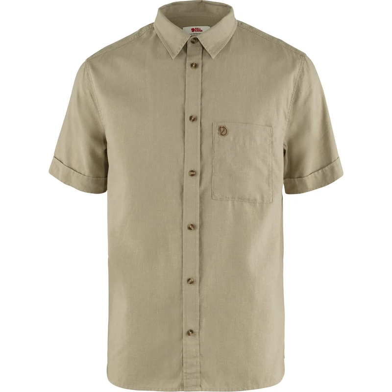 Fjällräven Övik Travel Shirt SS 87039 sand stone Kurzarm Herrenhemd Hemd